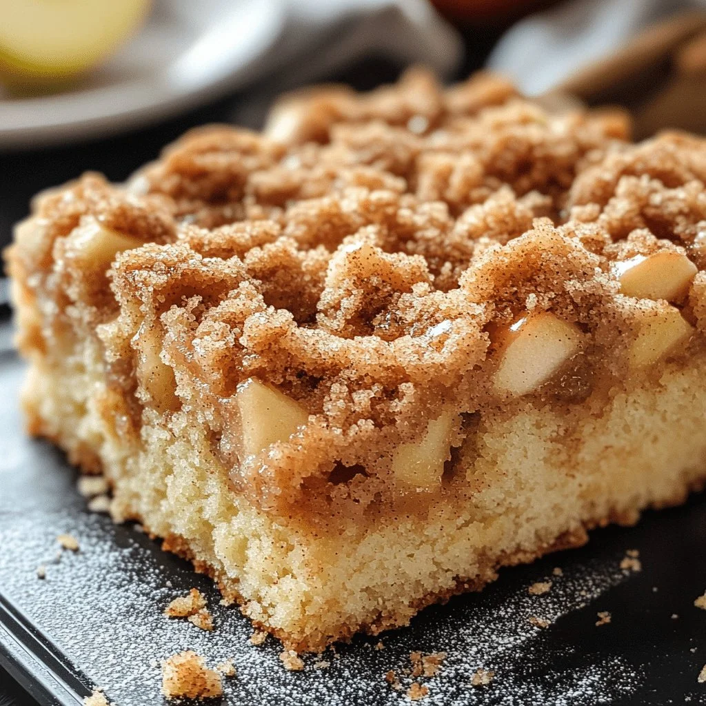 Delicious Apple Coffee Cake topped with Cinnamon Streusel