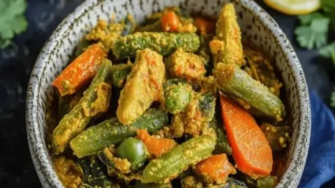 Delicious Bhindi Do Pyaza dish featuring okra and onions served on a plate