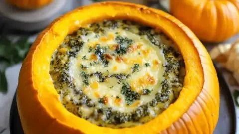 Delicious cheese stuffed pumpkin, a low-carb delight for healthy eating