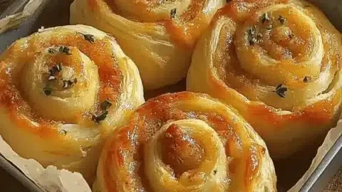 Cheesy garlic bread cinnamon rolls, a fusion of flavors in a delightful dish.