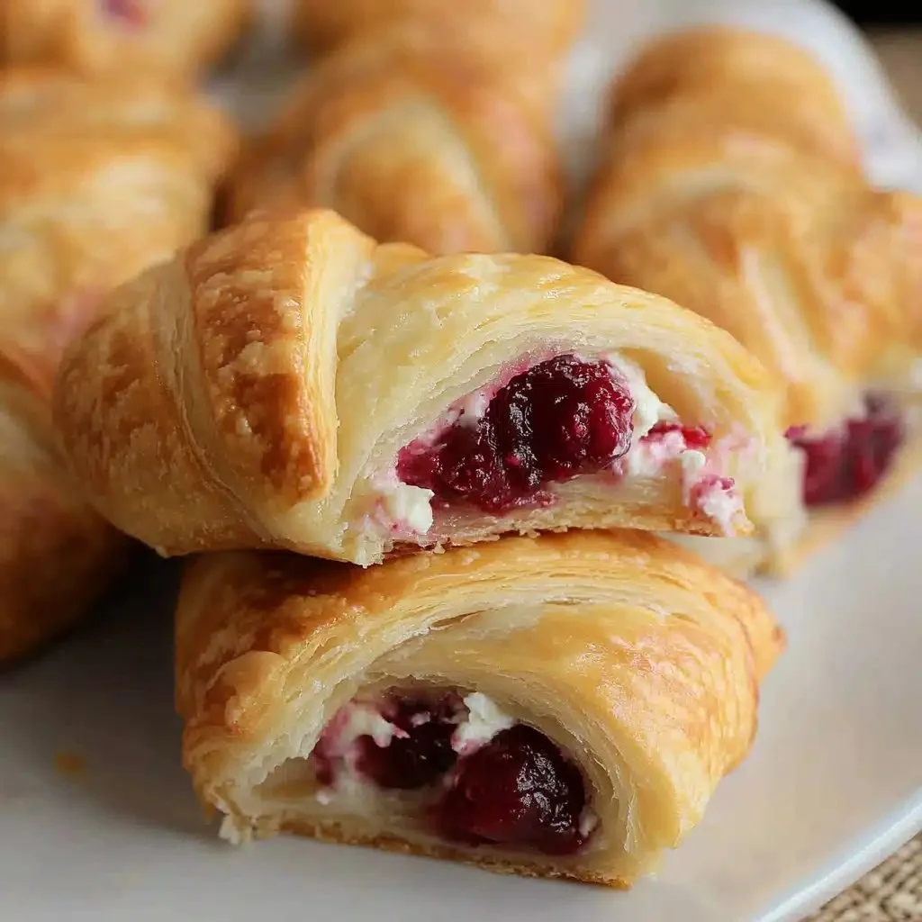 Cranberry Cream Cheese Crescent Bites served on a festive platter for holiday appetizers