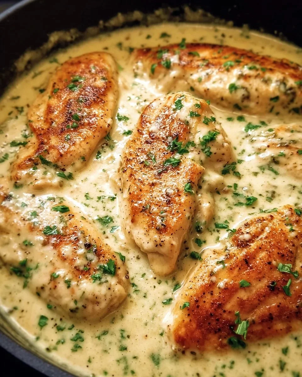 Creamy Crock Pot Ranch Chicken served with herbs and spices