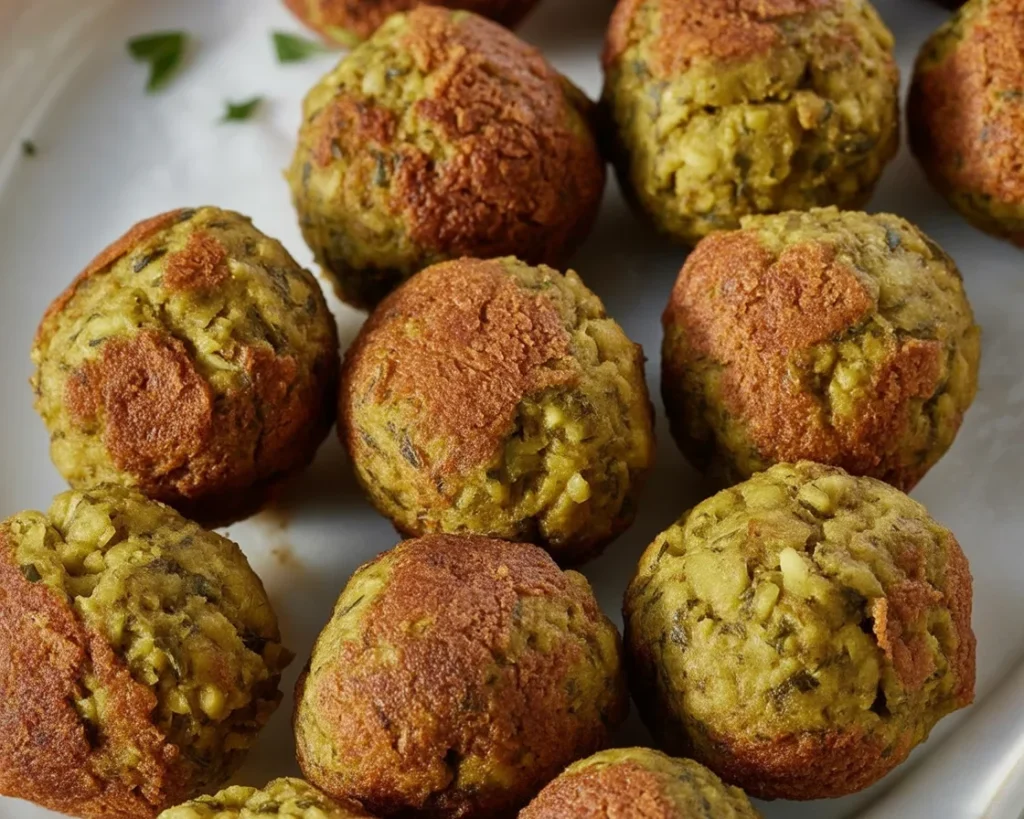 Delicious Vegan Air Fryer Falafel, crispy exterior, creamy inside, gluten-free meal.