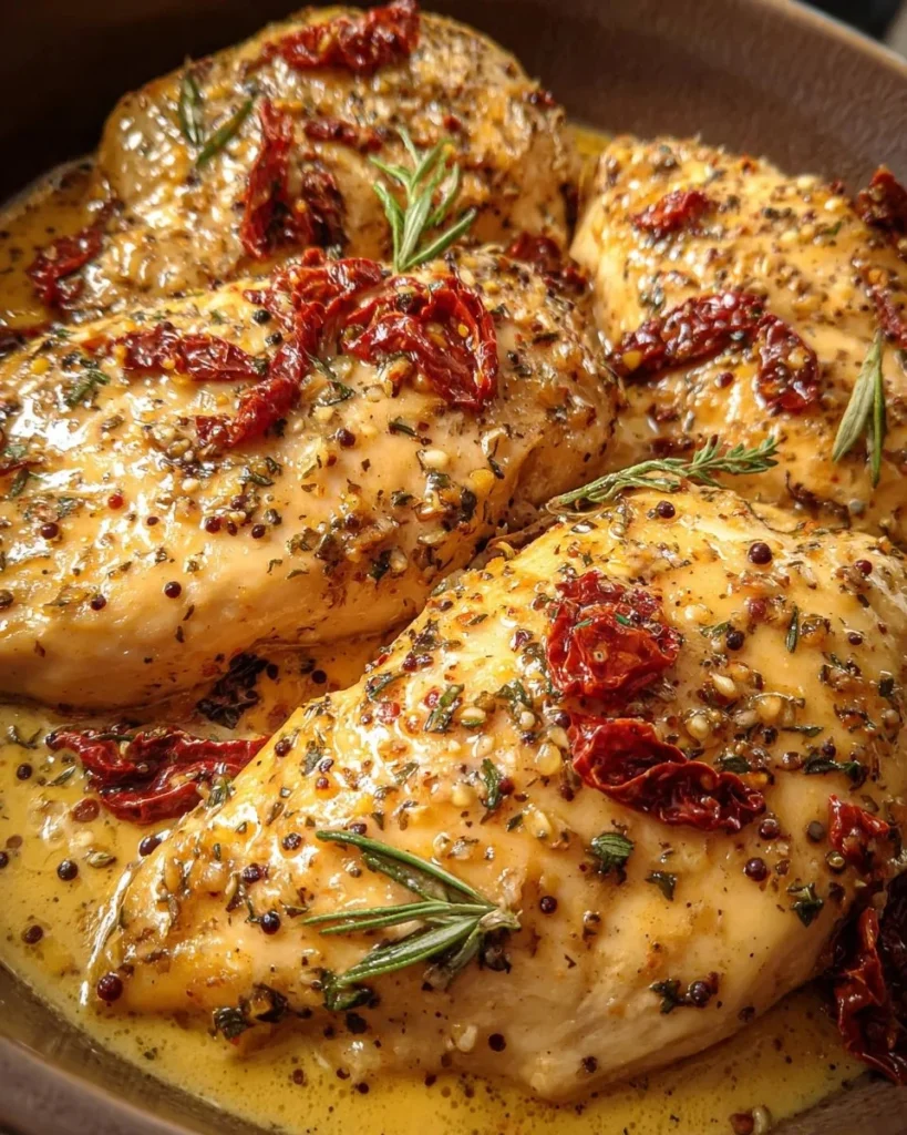 Crockpot Marry Me Chicken dish garnished with herbs and served on a plate