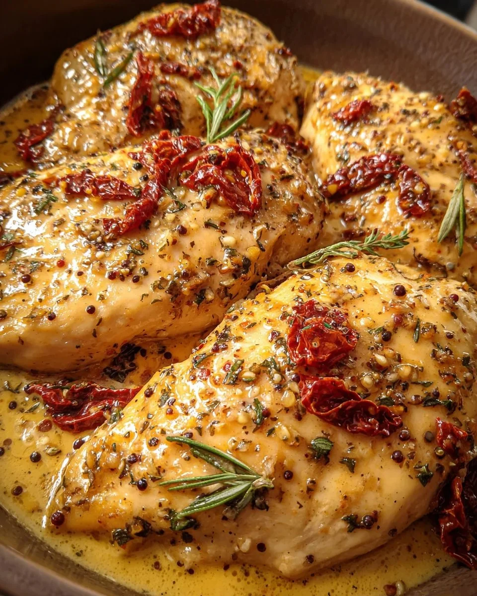 Crockpot Marry Me Chicken dish garnished with herbs and served on a plate