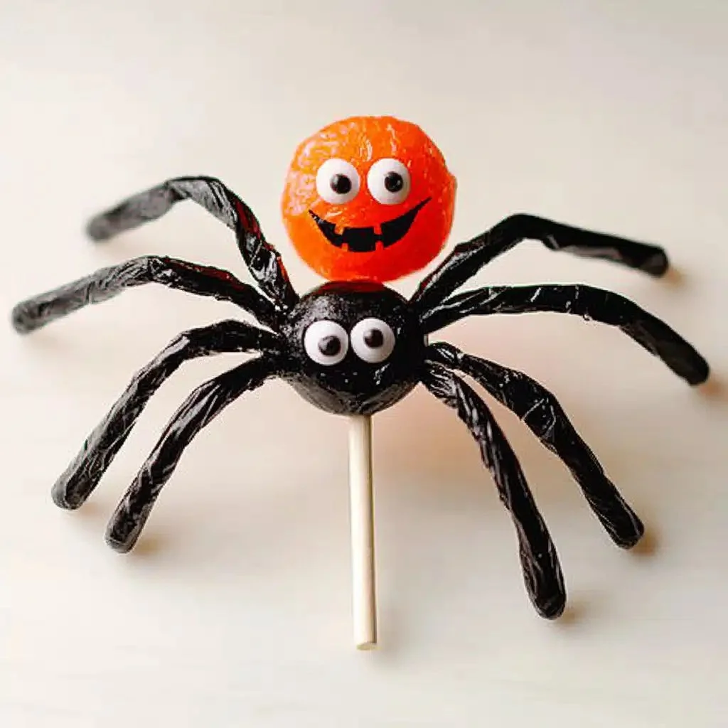 Adorable spooky spider lollipops for Halloween DIY treat