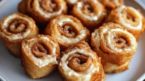 Delicious keto cinnamon rolls with cream cheese filling on a plate