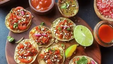 Colorful platter of delicious Masala Papad with toppings for festive occasions