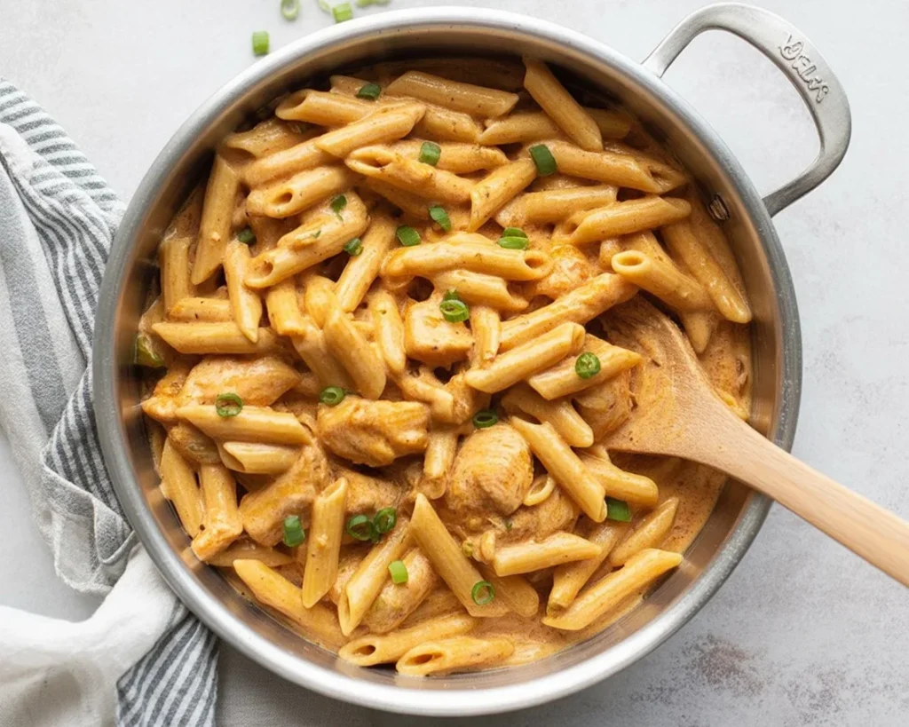 Creamy Cajun Chicken Pasta with tender chicken and spicy creamy sauce.