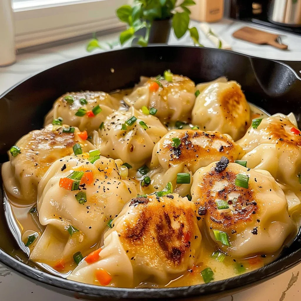 Delicious bowl of easy chicken dumplings for cozy dinners.