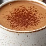 Cup of homemade Mexican hot chocolate topped with whipped cream and cinnamon