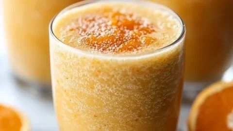 Easy Mandarin breakfast smoothies with fresh ingredients in a glass