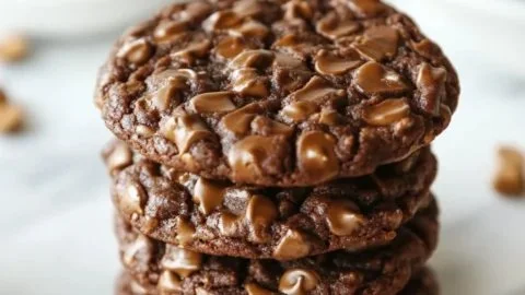 Delicious easy no-bake cookies arranged on a plate