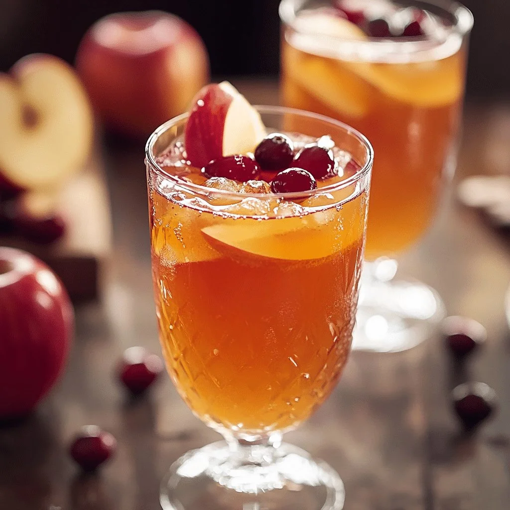 Fall Punch with apple cider and cranberry juice in a festive serving bowl.