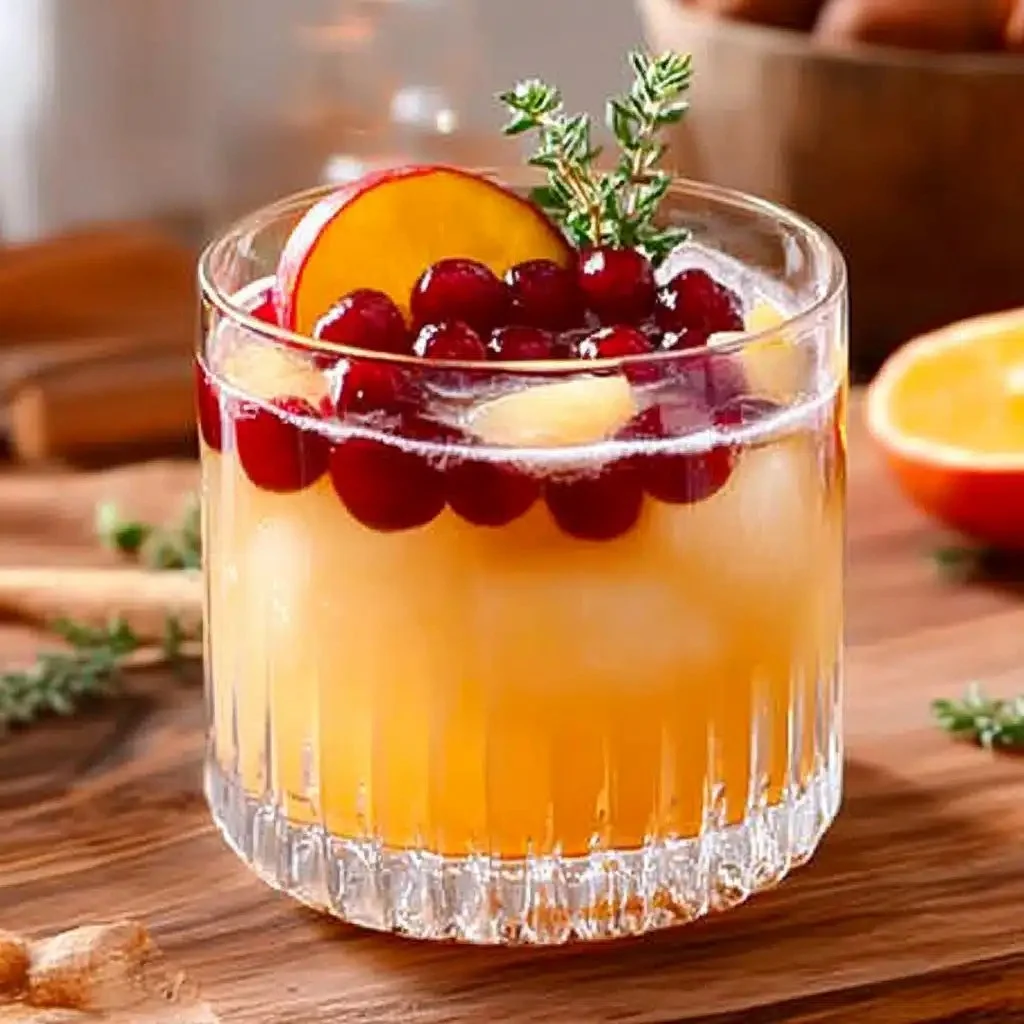 Festive Thanksgiving punch mocktail in a holiday setting