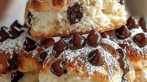 Fluffy chocolate chip scones that look delicious and melt in your mouth