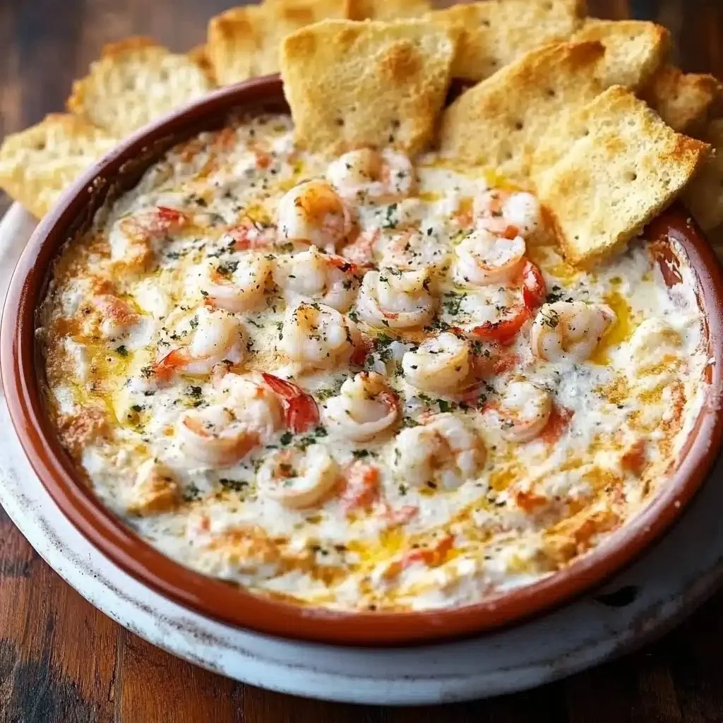 Delicious shrimp and crab dip served in a bowl, ideal for parties and gatherings.