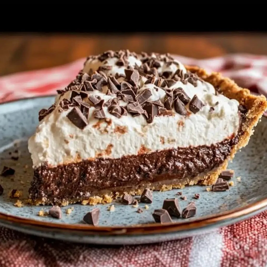 Delicious Mississippi Mud Pie with creamy chocolate filling served on a plate