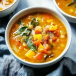 Bowl of nourishing veggie soup for healing and wellness