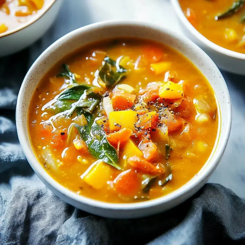 Bowl of nourishing veggie soup for healing and wellness