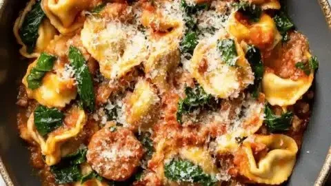 One Pan Tortellini with Sausage for a Family Dinner