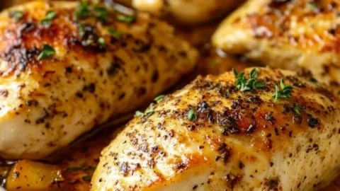 One-pot oven-baked chicken and mixed veggies in a baking dish