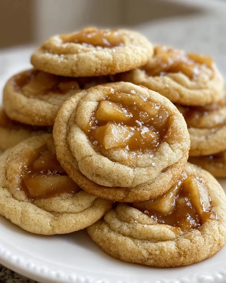Delicious salted apple pie cookies with a sprinkle of sea salt