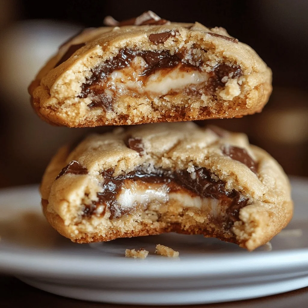 Samoa stuffed cookies with chocolate and coconut filling.
