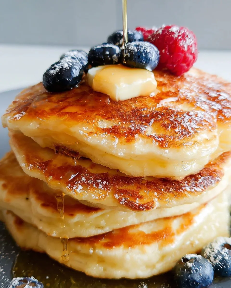 Fluffy sourdough pancakes made with sourdough discard recipe