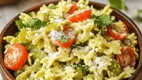 Zesty cilantro lime pasta salad with fresh vegetables for summer feast