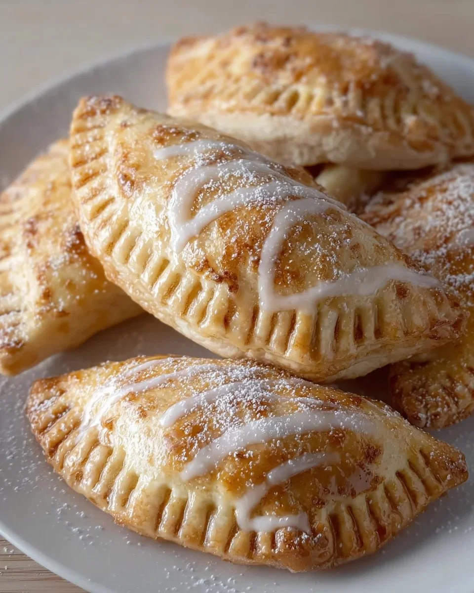 Freshly baked apple turnovers made with flaky biscuits and sweet apple filling.