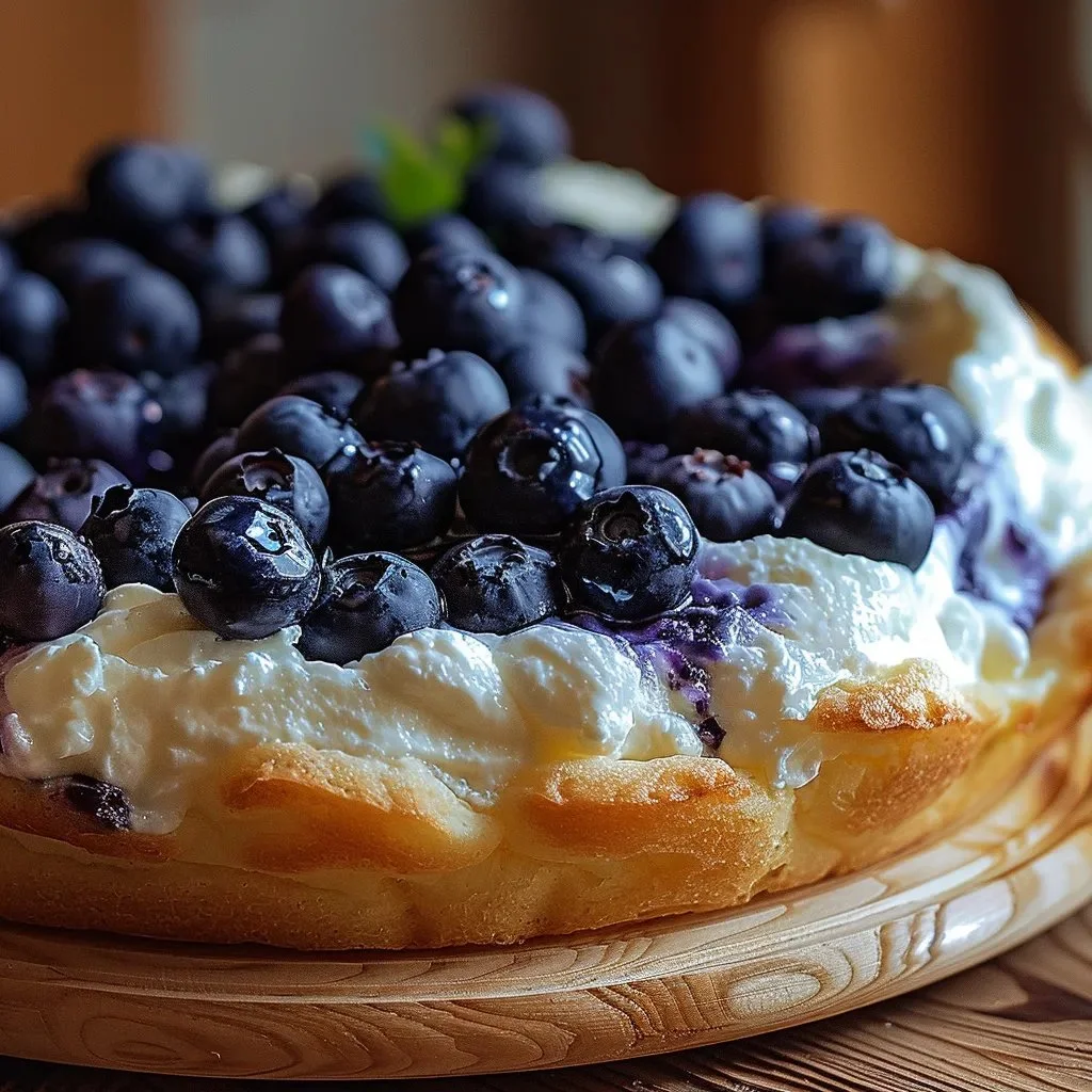 Delicious Blueberry Fluffy Cottage Cheese Cloud Bread on a plate