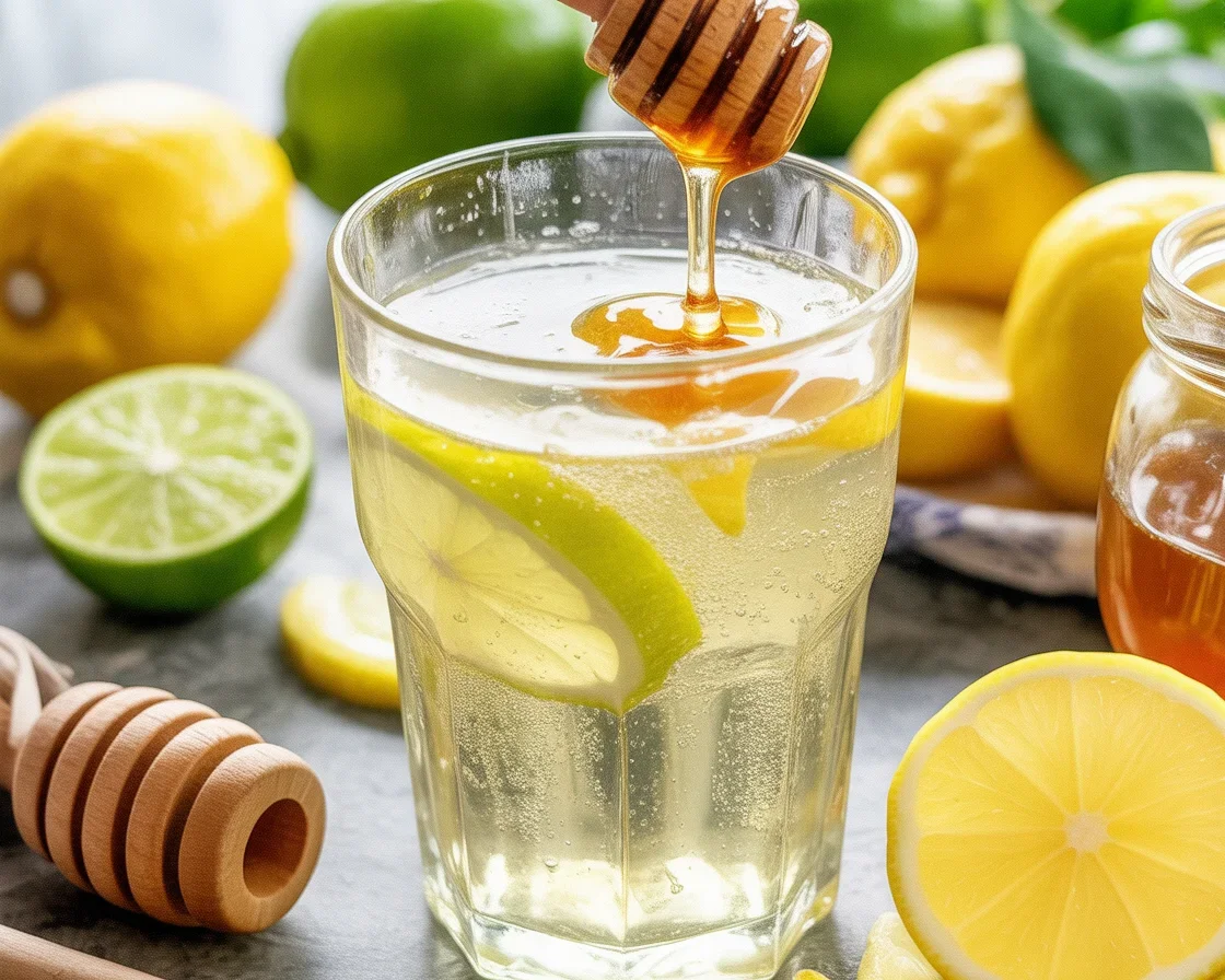 Refreshing Brazilian Mounjaro drink with lemon, ginger, and honey for weight loss.
