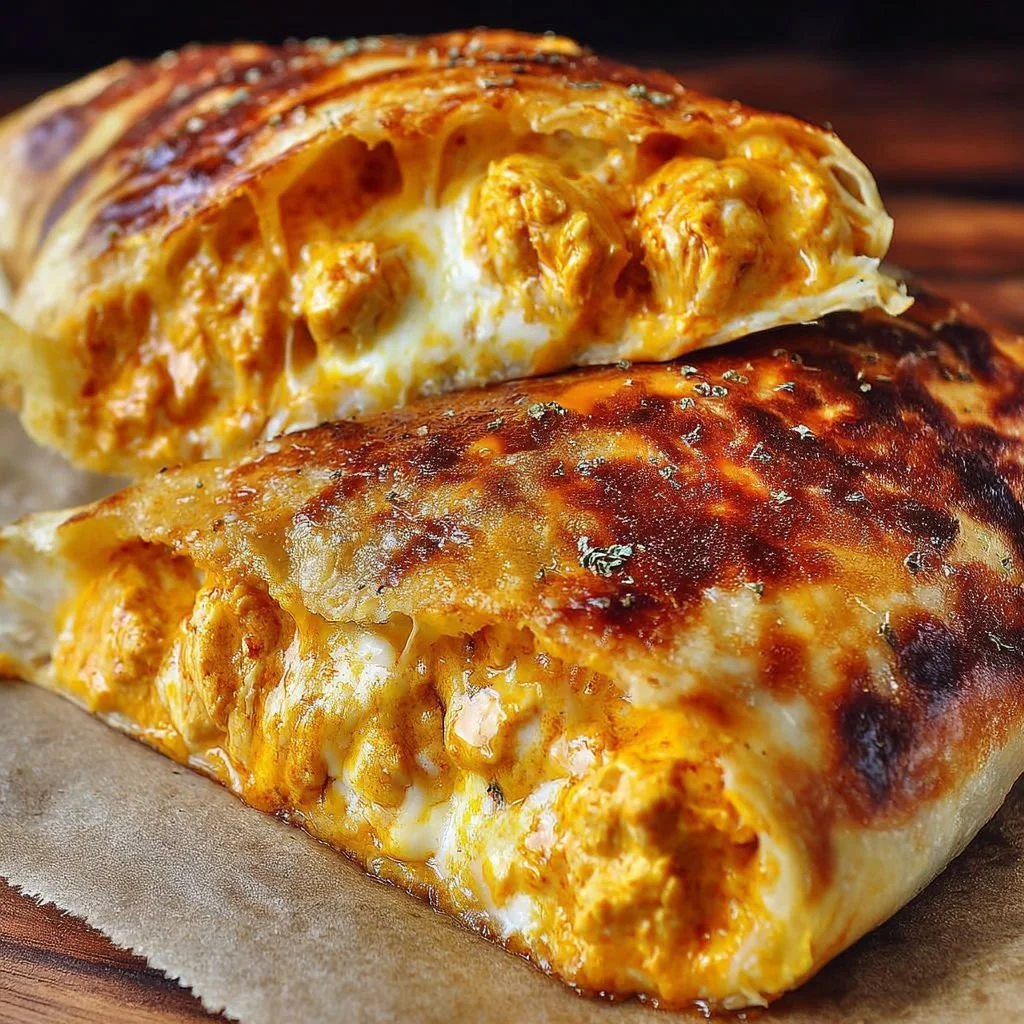 Buffalo Chicken Cheese Bake topped with melted cheese and fresh herbs
