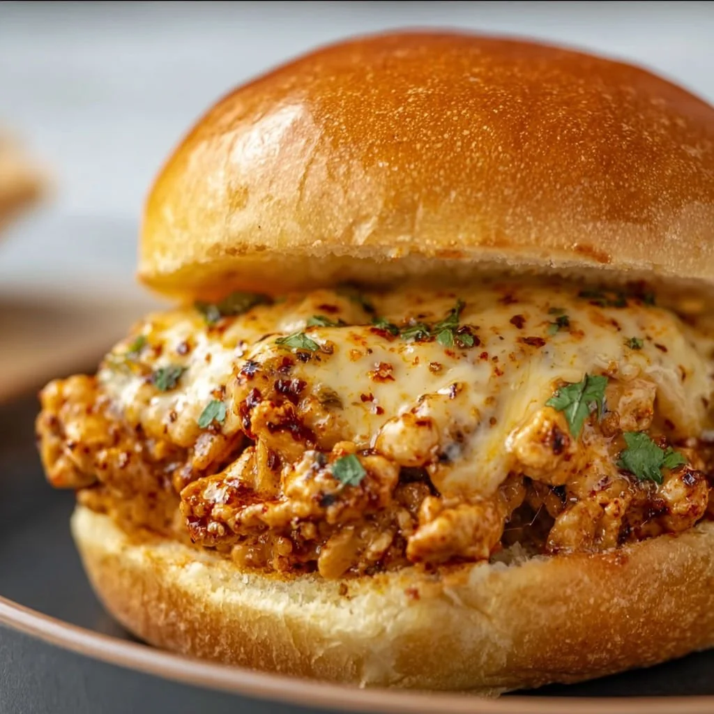 Cajun Chicken Sloppy Joes served with fresh toppings