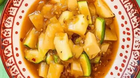 Chayote cooked with dried green chile for a flavorful dinner dish