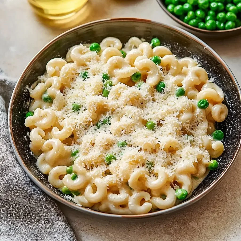 Delicious creamy cavatappi pasta served in a bowl garnished with herbs.