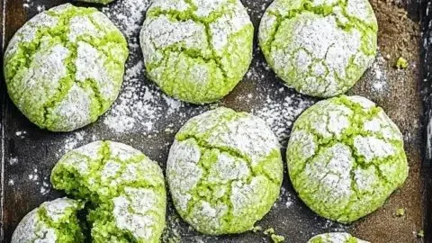 Delicious buko pandan cookie crinkles showcasing a tropical treat