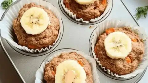 Freshly baked carrot banana muffins for a healthy breakfast