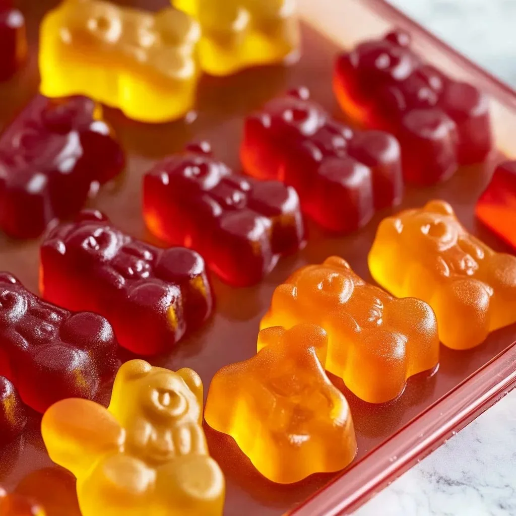 Plate of colorful easy healthy homemade gummies made from natural ingredients