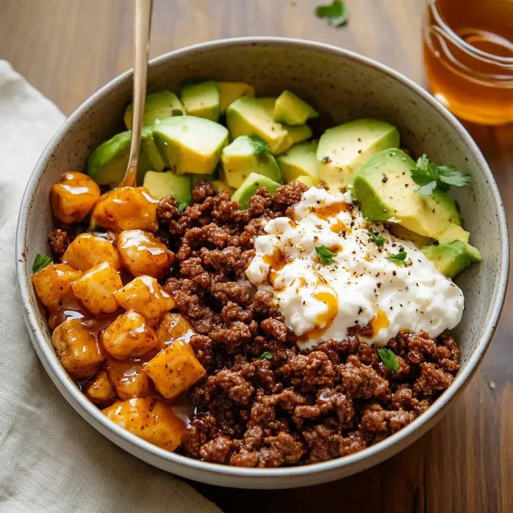 Ground Beef Hot Honey Bowl with sweet and spicy flavors, a nutritious dinner option