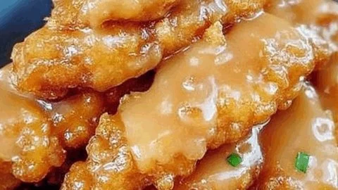 Crunchy tenders de pollo drizzled with spicy honey