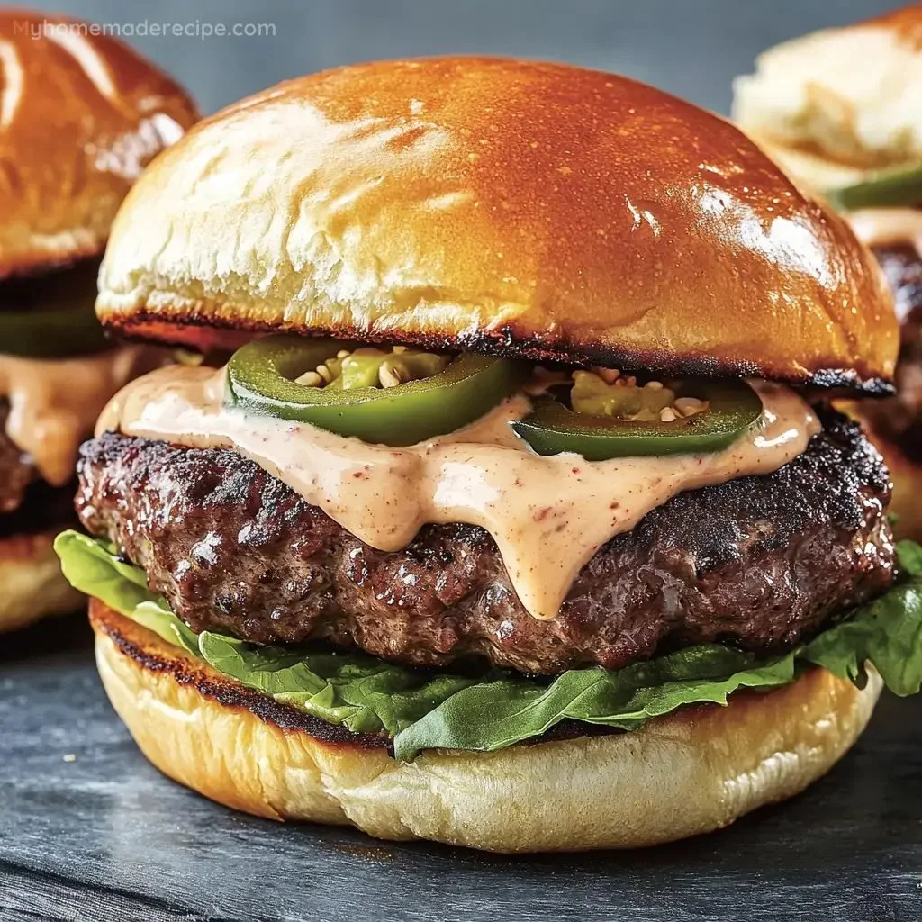 Delicious Jalapeño-Onion Smash Burgers on a grill