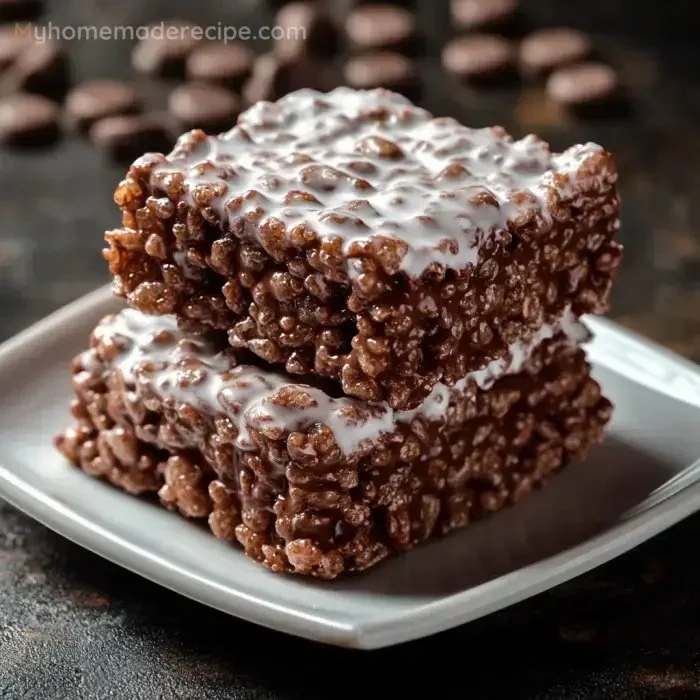 Muddy Buddy Rice Krispies treats with chocolate and peanut butter coating.
