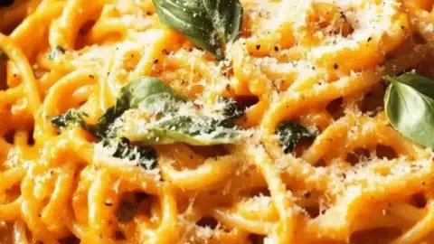 Delicious one-pot Chipotle Pumpkin Pasta in a bowl, perfect for cozy dinners