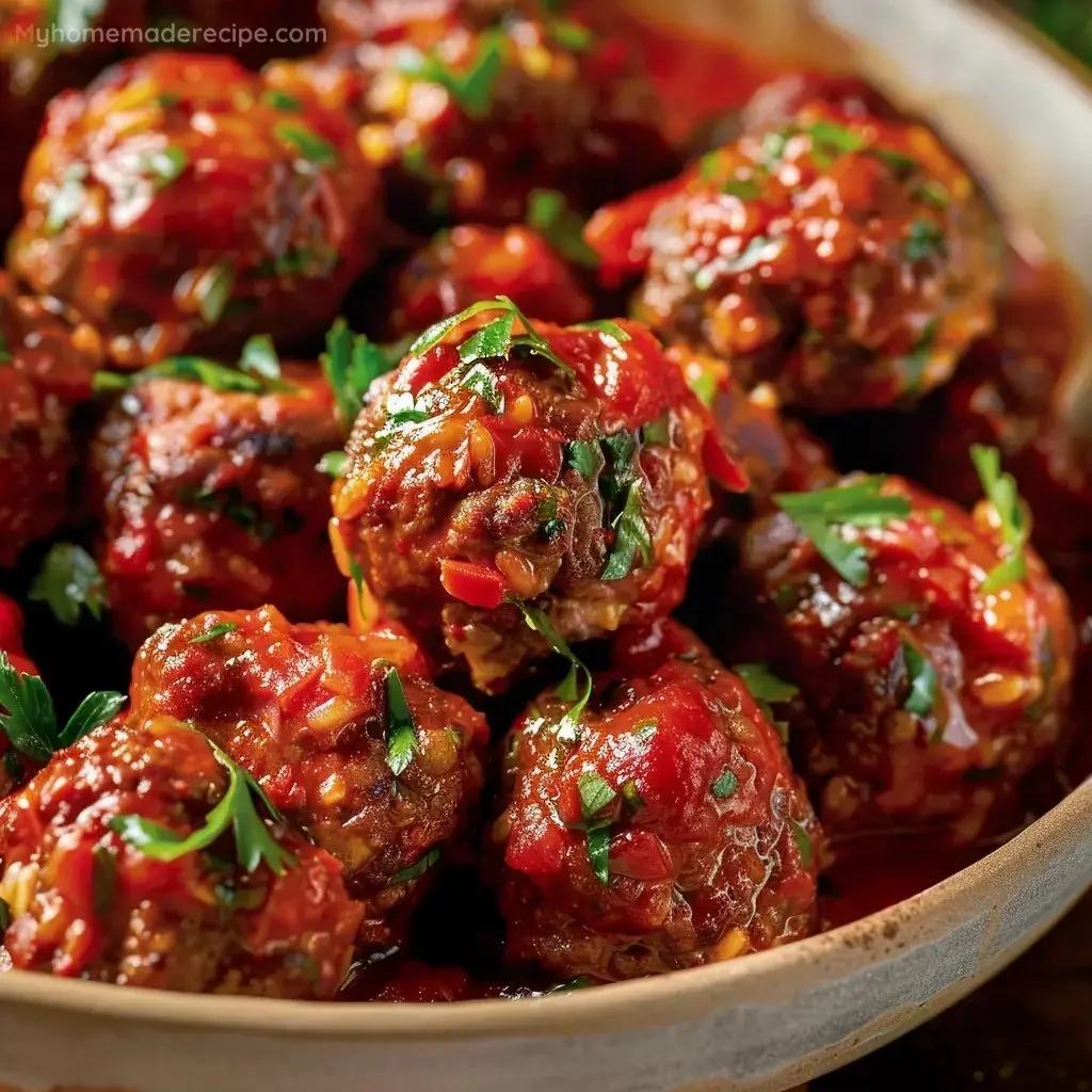 Delicious Porcupine Meatballs served with savory sauce.