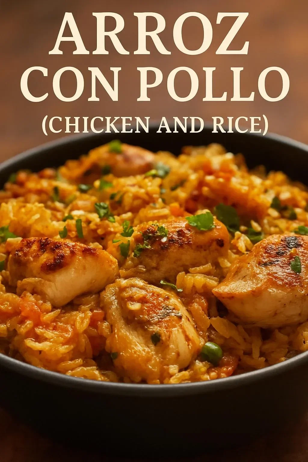 Delicious plate of Rice with Chicken served with herbs and spices