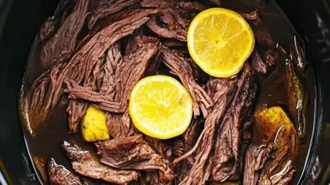 Delicious Mississippi Pot Roast cooked in a Crockpot, perfect for comfort food
