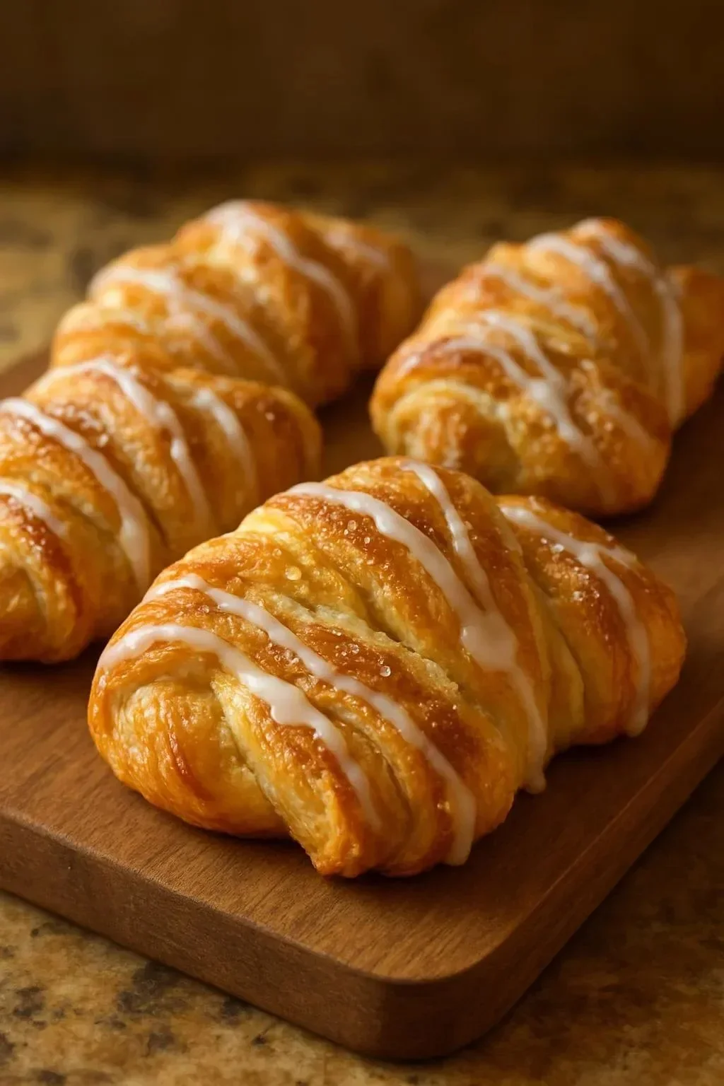 Freshly baked Apple Danish with sweet apple filling and a flaky pastry