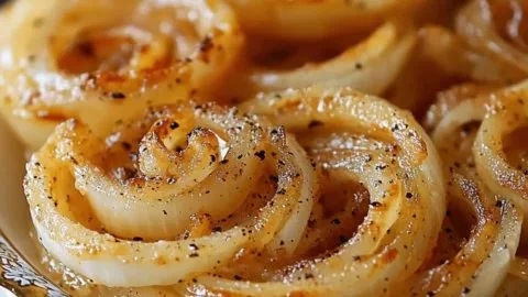 Plate of Cheesy Tennessee Onions Delight, a scrumptious alternative to onion rings